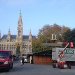 Rathausplatz Aufbau Wiener Christkindlmarkt
