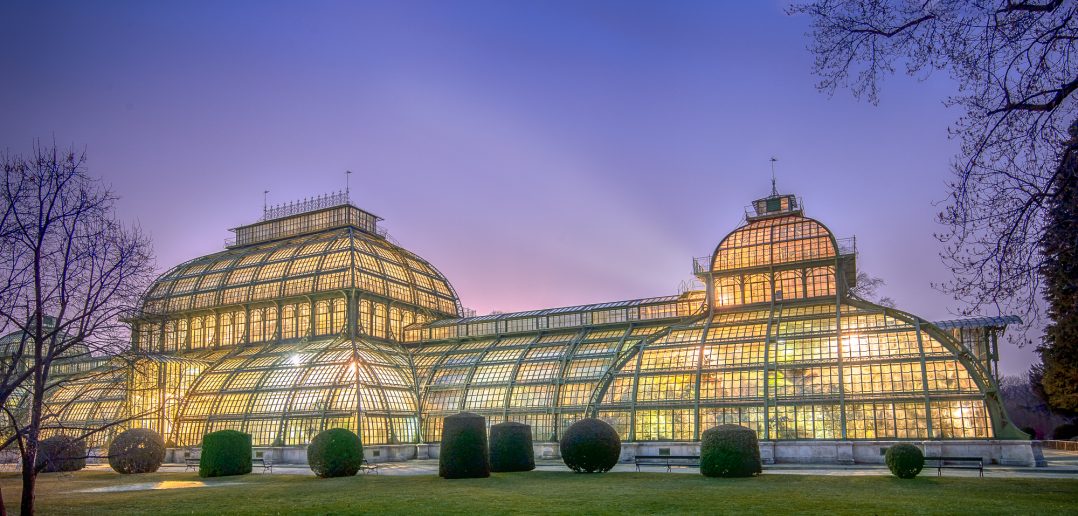 Palmenhaus Schönbrunn bei Nacht