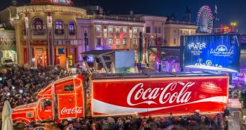 Coca-Cola Weihnachtstruck am 10. Dezember 2024 im Wiener Prater am Riesenradplatz
